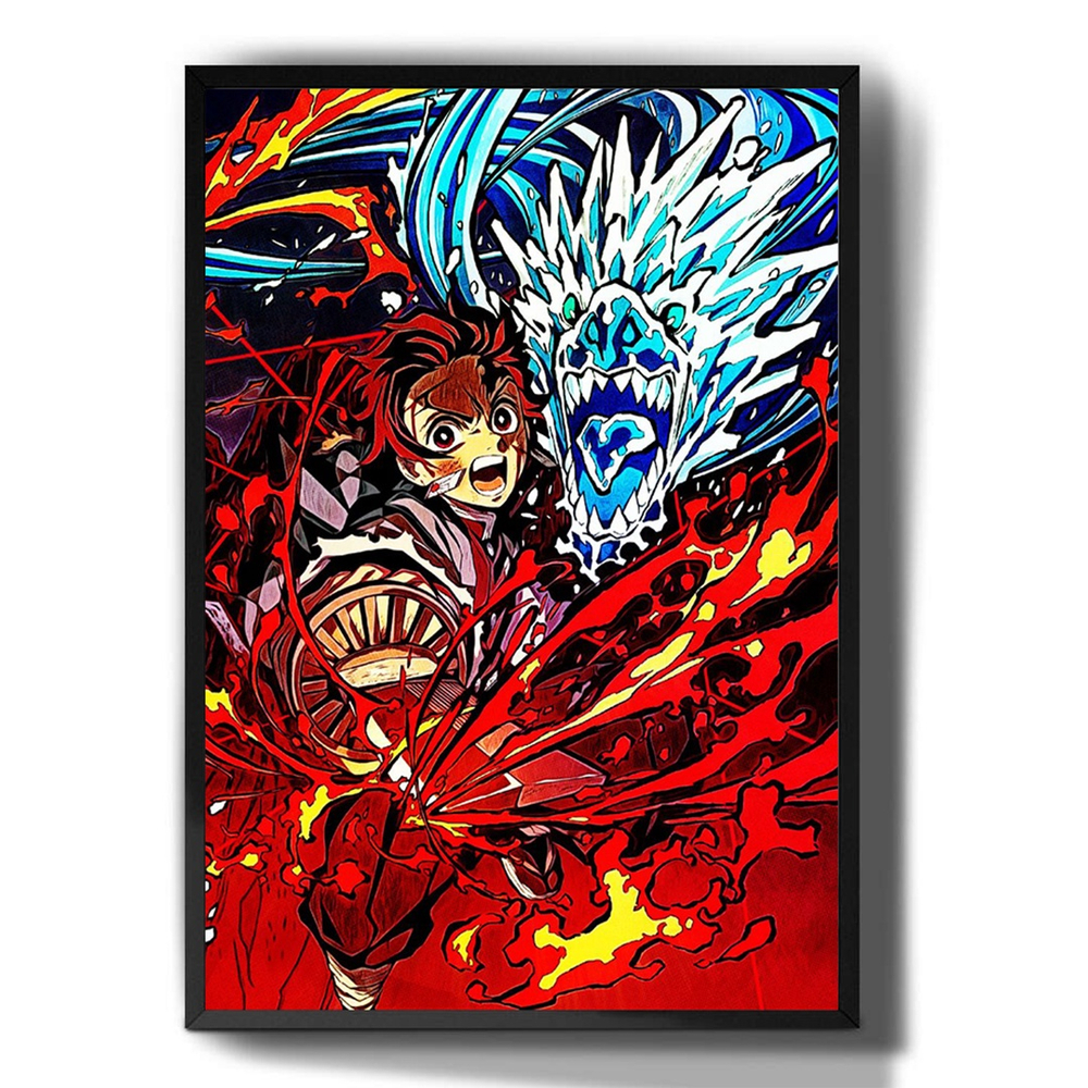 Quadro Metalizado Tanjiro Kamado Demon Slayer Fan art Placa Decorativa