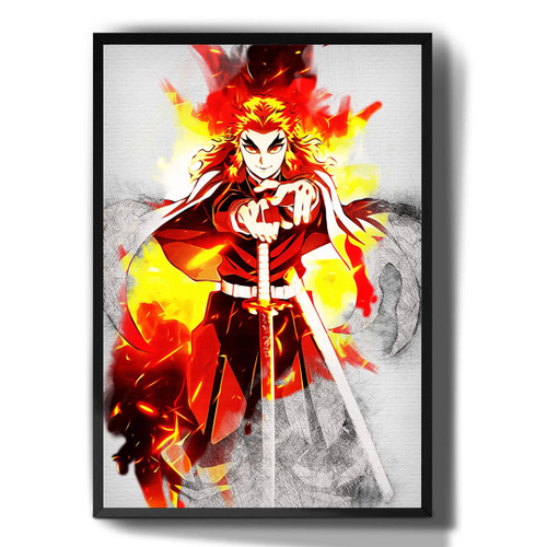 Quadro Mosaico 5 Peças Anime Demon Slayer Hashira Do Fogo Kyojuro Rengoku