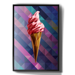 Quadro decorativo emoldurado Sorvete Rosa Desenho Arte Tumblr para quarto sala Menor preço em Quadro decorativo emoldurado Sorvete Rosa Desenho Arte Tumblr para quarto sala