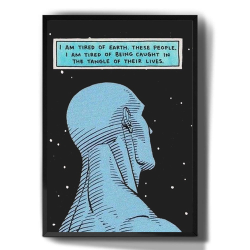 Quadro Decorativo Emoldurado Doutor Manhattan Dc Comics Desenho Para Quarto Sala Em Promocao Ofertas Na Americanas