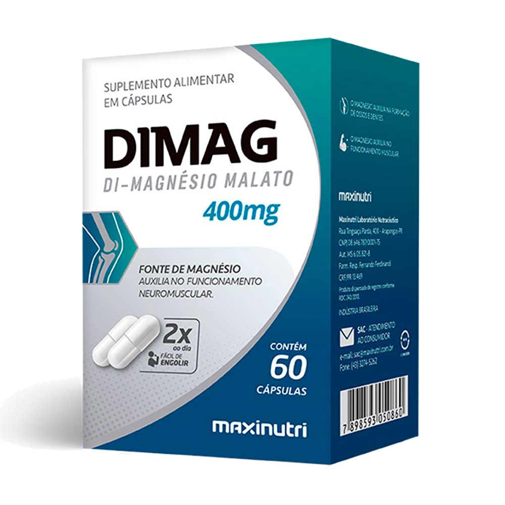 Dimag Dimalato De Magnésio 400mg 60 Cápsulas Maxinutri | Submarino