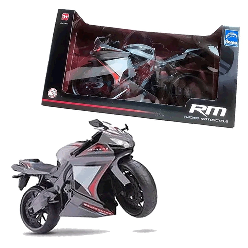 Moto De Corrida Racing Motorcycle Cinza Roma - GAMES & ELETRONICOS