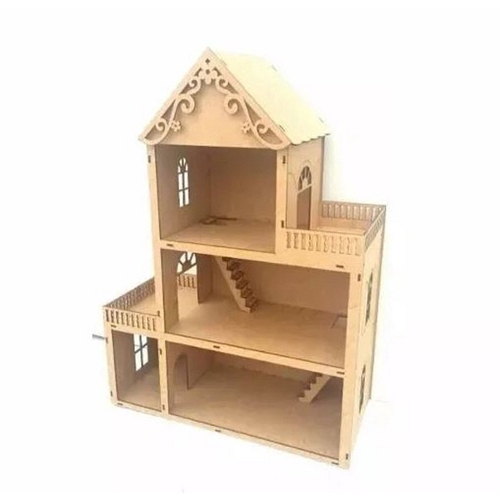 Casa de boneca em MDF casinha 60cm MONTADA