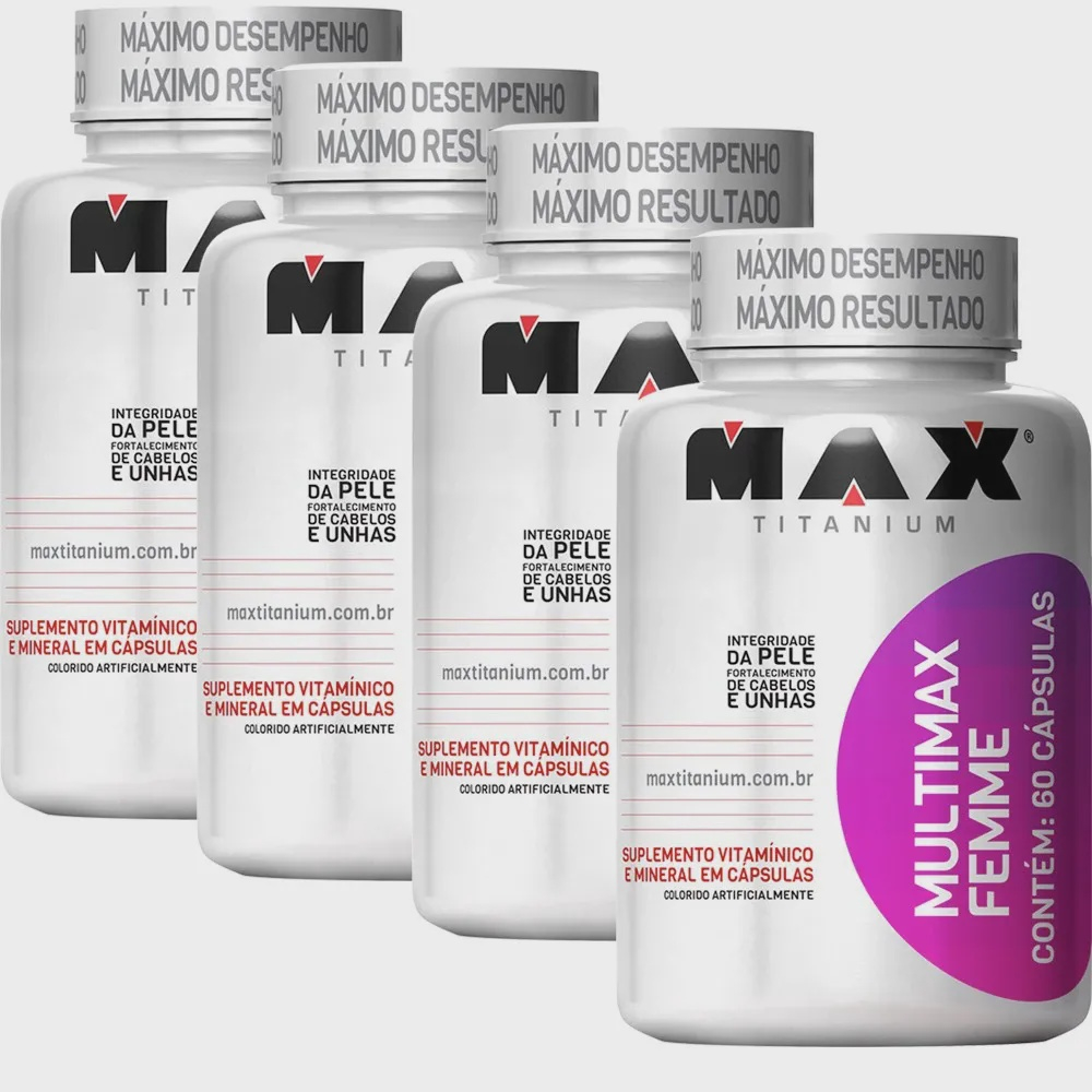 Combo 4 Multimax Femme Feminino Multivitamínico Max Titanium Submarino