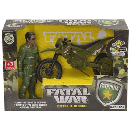 Soldado com Moto de Brinquedo Soldier Darkwar BS Toys