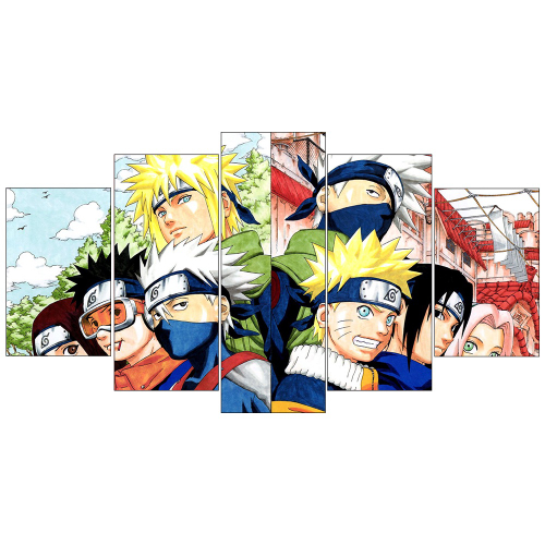 Quadro Mosaico 5 Peças Naruto Sakura Desenhos Animes Desenho Para Quarto  Sala cozinha