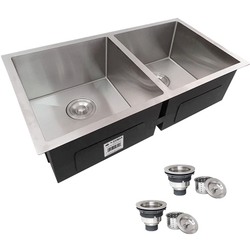 Cuba Dupla Quadrada Inox 304 Gourmet 88x40 com Válvula (com pequena falha) Menor preço em Cuba Dupla Quadrada Inox 304 Gourmet 88x40 com Válvula (com pequena falha)