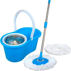 Mop Esfregão Balde Spin Mob 360° c/ 2 Refil De Microfribra Menor preço em Mop Esfregão Balde Spin Mob 360° c/ 2 Refil De Microfribra