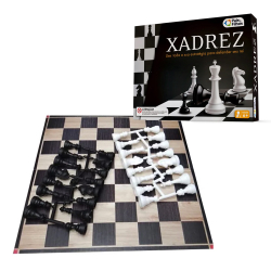 Jogo Tabuleiro De Xadrez Madeira Oficial Dobrável Uny Gift - Jogo