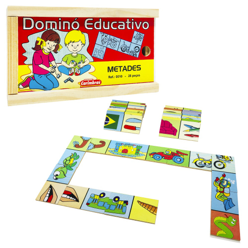 Jogo Educativo e Pedagógico Infantil Dominó de Metades 0010 no Shoptime