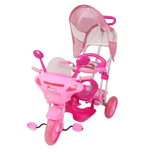 Triciclo Motoca Infantil Passeio com Empurrador Pedal Capota - Sua