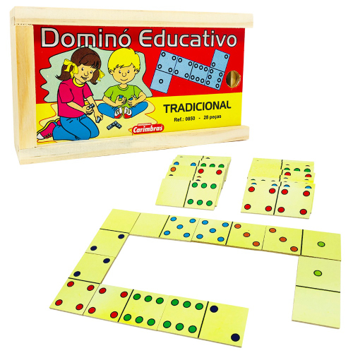 Dominó Jogo De Mesa Tradicional Madeira Brinquedo Infantil