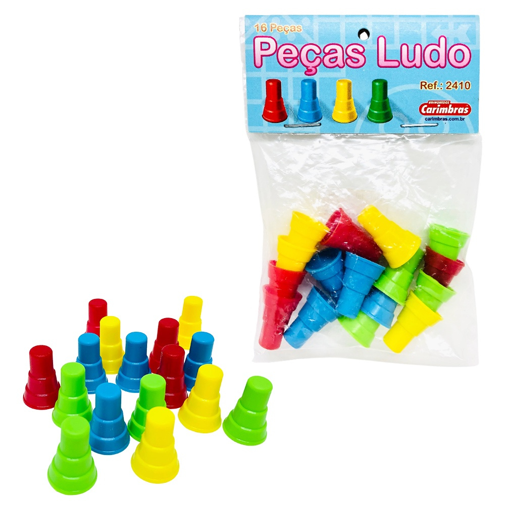 Peças do Jogo de Ludo Para Tabuleiro Kit 16 Pçs em Plástico