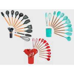 Menor preço em Kit Utensílios Silicone para Cozinha Premium 12 Peças