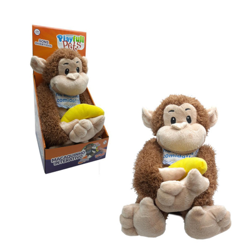 Pelúcia Macaco Almofada Animal Macaquinho Infantil Fofo 20Cm no Shoptime