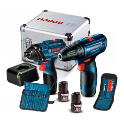 Furadeira e Parafusadeira gsr 120-LI + Chave de Impacto gdr 120-LI com Maleta de Aluminío + 2 Kits B Menor preço em Furadeira e Parafusadeira gsr 120-LI + Chave de Impacto gdr 120-LI com Maleta de Aluminío + 2 Kits B