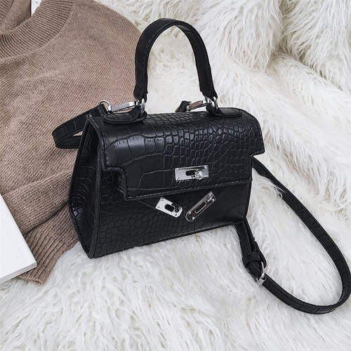 croc leather crossbody bolsa