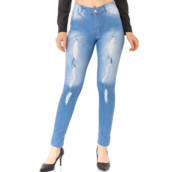 Calça jeans clara manchada 2024 feminina