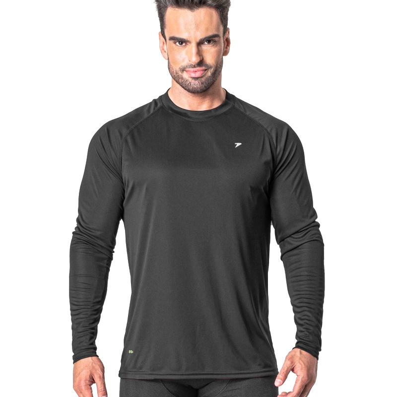 camisa térmica masculina manga longa adams com proteção upf45