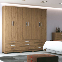 Menor preço em Guarda-Roupa Casal 6 Portas e 9 Gavetas Lara- Henn - Rustico