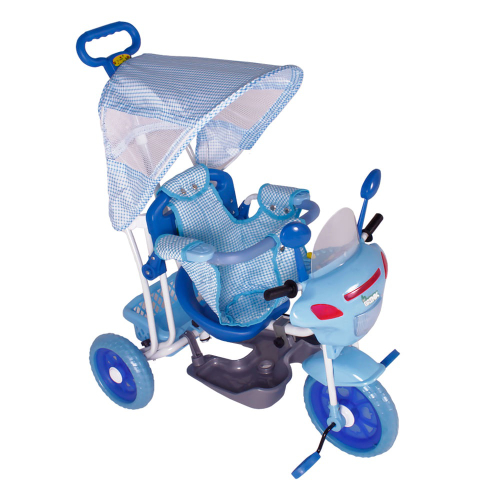 Triciclo Motoca Infantil Passeio com Empurrador Pedal Capota - Sua