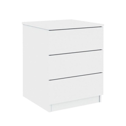 Mesa de Cabeceira Veronna 3 Gavetas Tcil Móveis Branco CestaPlus Menor preço em Mesa de Cabeceira Veronna 3 Gavetas Tcil Móveis Branco CestaPlus