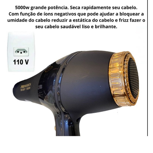 Cabeleireiro Hair Secador Cabelo Profissional 5000w 110V em