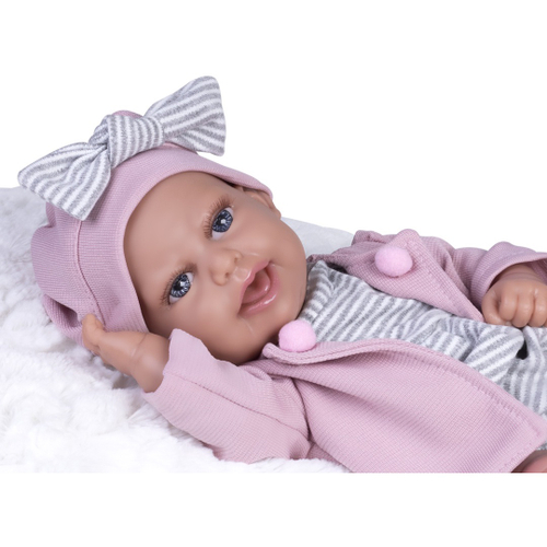 Boneca Com Tiarinha Dolls Collection Reborn Roupa Pink - SuperToys