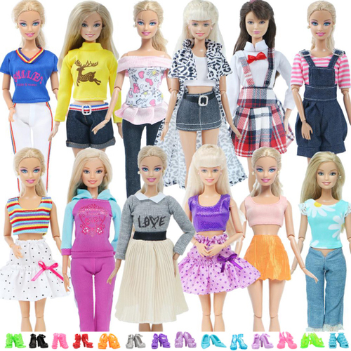 Kit para Bonecas Barbie e Ken - Conjunto de Roupas e Sapatos no Shoptime