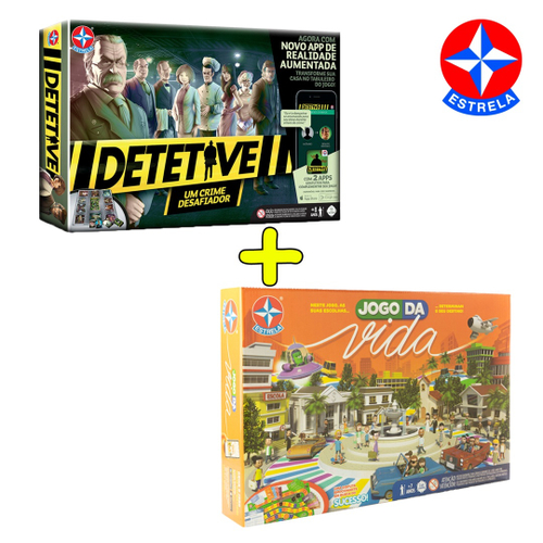 Kit Jogo da Vida + Detetive Jogos de tabuleiro Estrela em Promoção