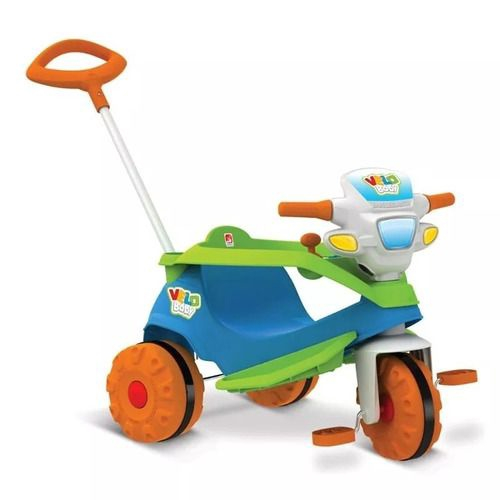 Triciclo Infantil Bandeirantes Velobaby Pedal Azul 206 no Shoptime