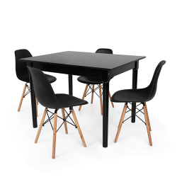 Kit Mesa De Jantar Robust 110x90 Preta + 04 Cadeiras Charles Eames - Preto é boa?