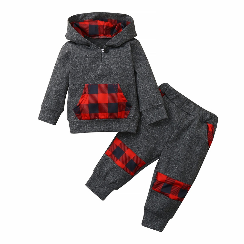 moletom com capuz with plaid sleeves
