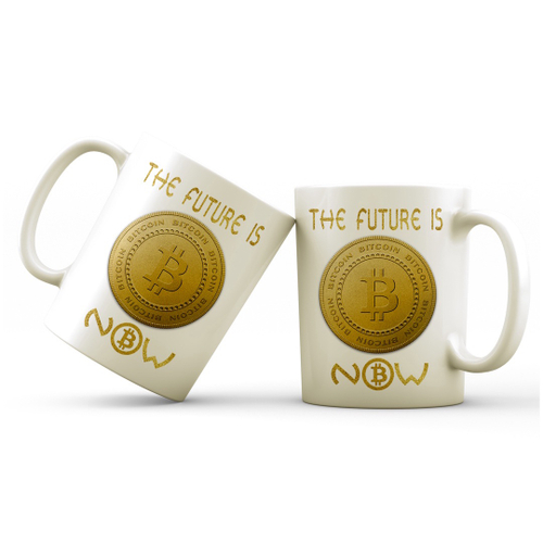 Caneca De Porcelana O Futuro é Agora Bitcoin simbolo
