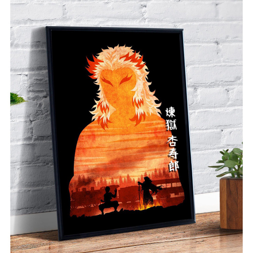 Quadro Decorativo Rengoku Anime Demon Slayer