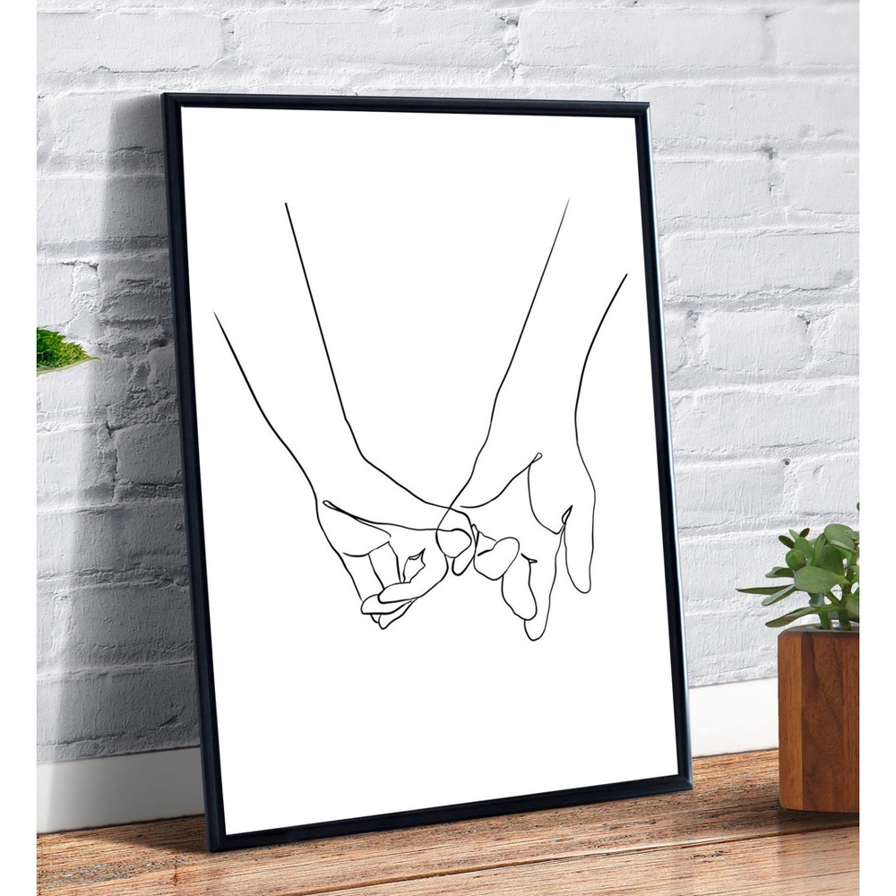 Quadro decorativo Tumblr Casal Mãos Dadas Desenho para sala quarto no  Shoptime