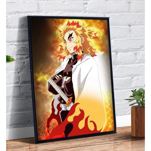 Quadro Decorativo Emoldurado Tanjiro Desenho Demon Slayer Arte no Shoptime