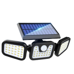 Luminária Solar Parede 74 Leds Sensor de Presença com Placa IP67 Menor preço em Luminária Solar Parede 74 Leds Sensor de Presença com Placa IP67