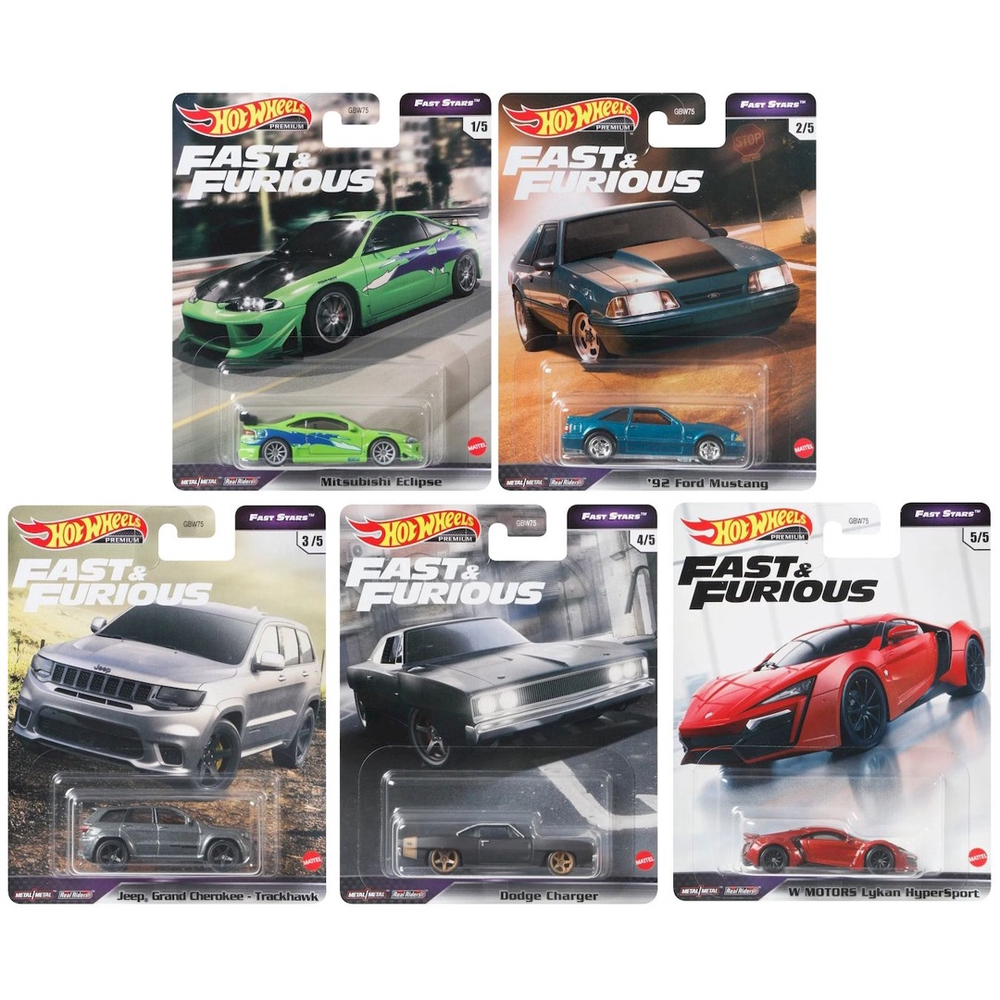 Pack De 5 Hot Wheels - Fast And Furious - Velozes E Furiosos