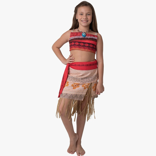 Vestido Fantasia Infantil Moana Princesa Luxo Carnaval