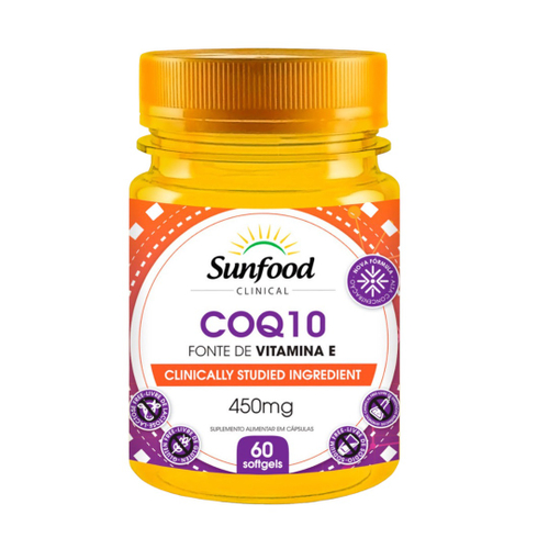 Coenzima Q10 coq 10 450MG vitamina E 60 cáps sunfood clinical em ...