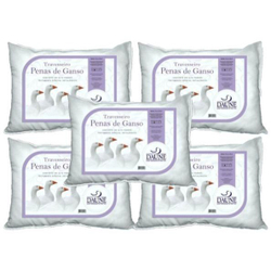 Kit 5 Travesseiros 100% Penas de Ganso 50X70cm - Daune Menor preço em Kit 5 Travesseiros 100% Penas de Ganso 50X70cm - Daune
