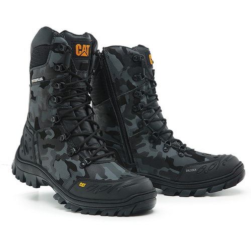 Bota caterpillar coturno couro preto + chinelo tiras em Promoção na  Americanas