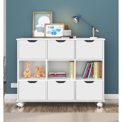 Nicho Organizador com 6 gavetas Branco com rodízios - Qmovi Menor preço em Nicho Organizador com 6 gavetas Branco com rodízios - Qmovi