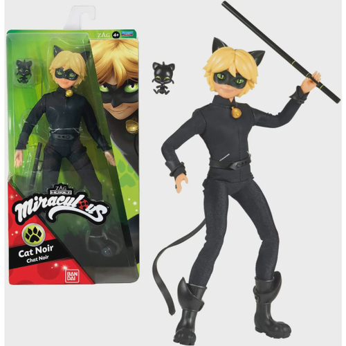 Boneca Miraculous Ladybug e Boneco Cat Noir 