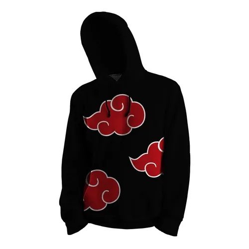 Short Runner Infantil em Moletinho com Estampa da Nuvem Akatsuki