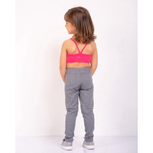 Calça Legging Infantil Básica em Suplex Cinza Mescla, Guaili