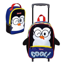 Kit Mochila Infantil Pinguim Sestini Rodinhas M Lancheira Menor preço em Kit Mochila Infantil Pinguim Sestini Rodinhas M Lancheira