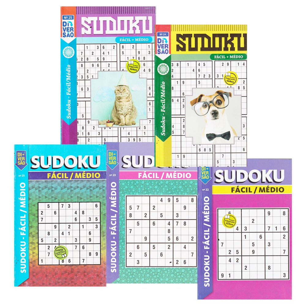 Livro Sudoku Ed. 22 - Médio/Difícil - Só Jogos 9x9 - 2 jogos por página