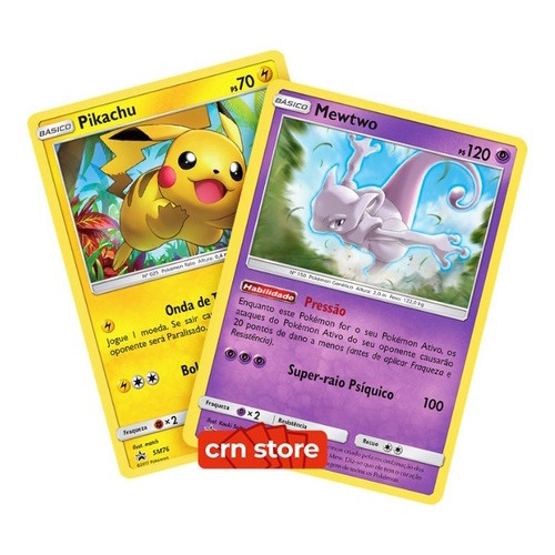 Kit Carta Pokémon Pikachu E Lendário Mewtwo